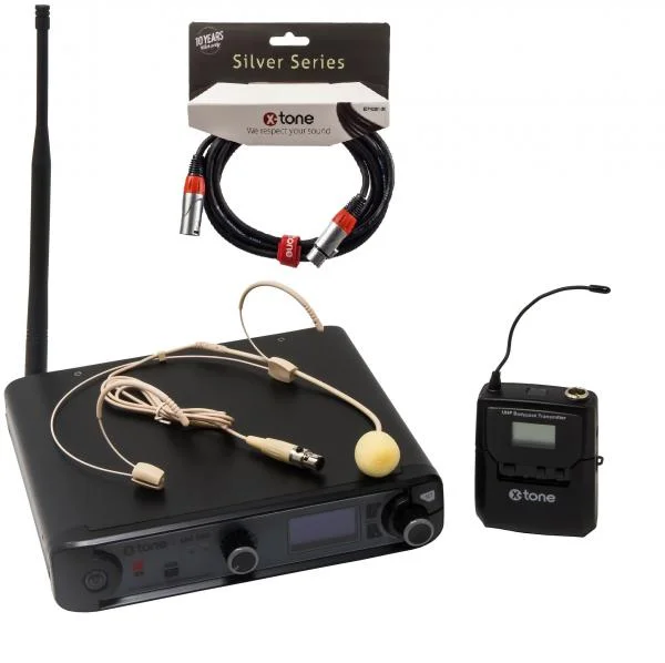 Meilleur Prix X-tone XHF100H Systeme HF Serre Tete Frequence Fixe + X-TONE Xlr Xlr 3M
