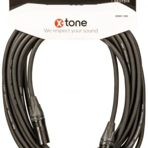X-tone X3001-10M - XLR(M) / XLR(F) Golden Series Usine Directe