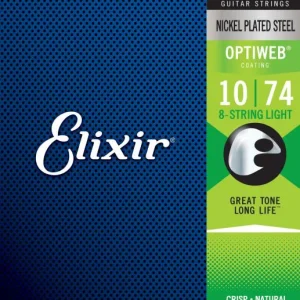 Elixir 19062 Electric Guitar 8-String Set Optiweb NPS 10-74 - jeu de 8 cordes Promotion Saisonnière