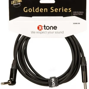 Promotion Saisonnière X-tone X3058-3M Instrument Cable Right/Angled 3m Golden Series