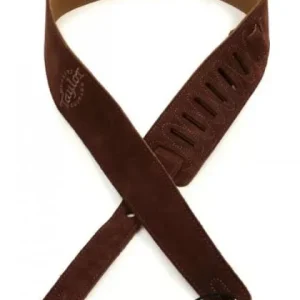 Marque Taylor Embroidered Suede Guitar Strap 2.5 inch - Chocolate- 4400-25