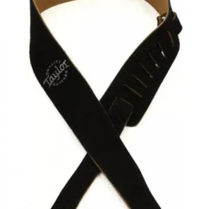 Taylor Embroidered Suede Guitar Strap 2.5 inch - Black Achat Immédiat