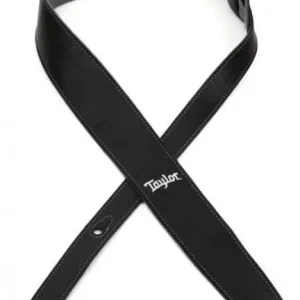 Top Vente Taylor Leather Guitar Strap, Suede Back, 2.5 inch - Black