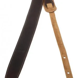 Produit De Marque Taylor Leather Guitar Strap, Suede Back, 2.5 inch - Chocolate Brown