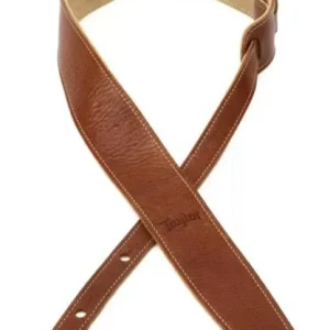 Taylor Leather Guitar Strap, Suede Back, 2.5 inch - Medium Brown Retour Gratuit
