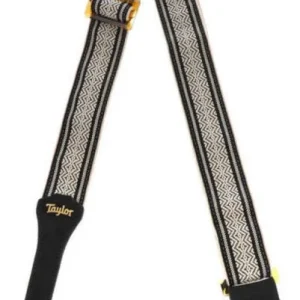 Retour Gratuit Taylor Academy Guitar Strap - White/Black