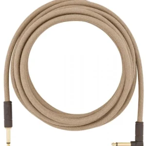 Bon Plan Fender Festival Pure Hemp Instrument Cable, Straight/Angle, 18.6ft - Natural