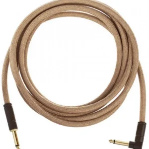 Fender Festival Pure Hemp Instrument Cable, Straight/Angle, 10ft - Natural Remise