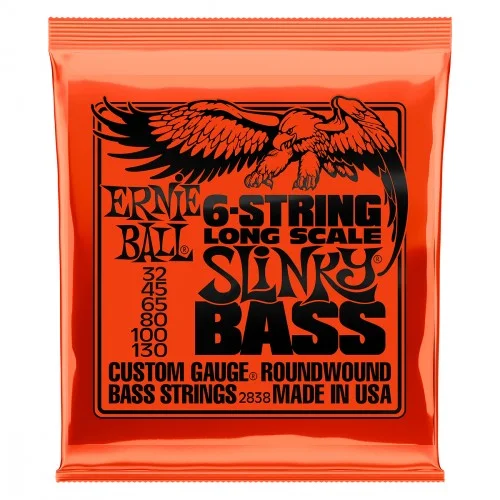 Bon Marché Ernie ball Bass (6) 2838 Slinky Long Scale 32-130 - jeu de 6 cordes