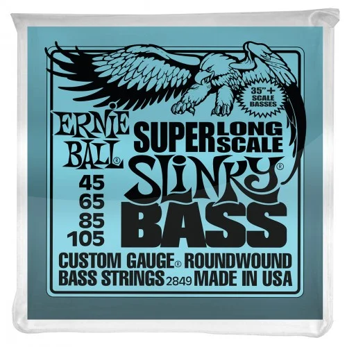 Ernie ball Bass (4) 2849 Slinky Super Long Scale 45-105 - jeu de 4 cordes Nouvel Arrivage