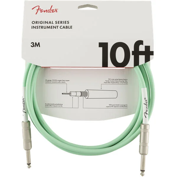 Fender Original Instrument Cable, Straight, 10ft - Surf Green Marque