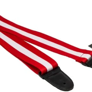 X-tone XG 3114 Nylon Guitar Strap Stripe - Red & White Vente Directe