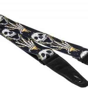 Offre Exclusive X-tone XG 3102 Nylon Guitar Strap Skull Laughing - Black & Yellow