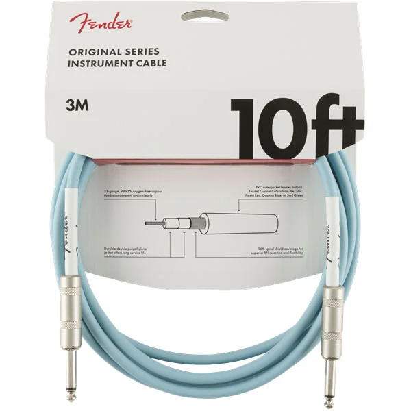 Fender Original Instrument Cable, Straight, 10ft - Daphne Blue Certifié
