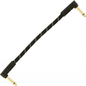 Offre Limitée Fender Deluxe Instrument Patch Cable, Angle/Angle, 6inch - Black Tweed