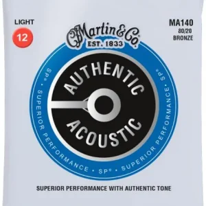 Martin MA140 Acoustic Guitar 6-String Set Authentic SP 80/20 Bronze 12-54 - jeu de 6 cordes Super Prix