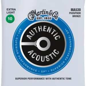 Solde Martin MA530 Acoustic Guitar 6-String Set Authentic SP 92/8 Phosphor Bronze 10-47 - jeu de 6 cordes