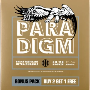 Solde Ernie ball Folk 3326 Paradigm 80/20 12-54 (3x SET) - jeu de 6 cordes