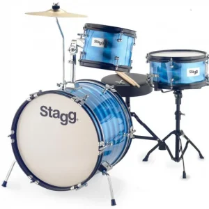 Prix Promo Stagg Batterie Junior 3/16B + Hardware - 3 fûts - bleu