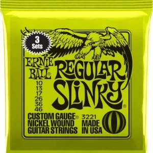 Ernie ball Electric (3X SET) 3221 Regular Slinky 10-46 - jeu de 6 cordes Expédition Rapide