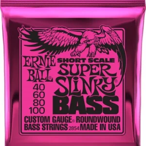 Ernie ball Bass (4) 2854 Super Slinky Short Scale 40-100 - jeu de 4 cordes Satisfait Ou Remboursé