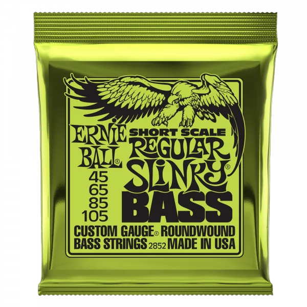 Vente Directe Ernie ball Bass (4) 2852 Regular Slinky Short Scale 45-105 - jeu de 4 cordes