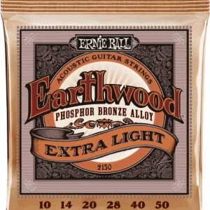 Nouveauté Ernie ball Folk (6) 2150 Earthwood Extra Light 10-50 - jeu de 6 cordes