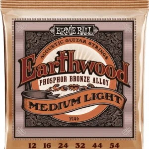 Achetez Aujourd'hui Ernie ball Folk (6) 2146 Earthwood Medium Light 12-54 - jeu de 6 cordes