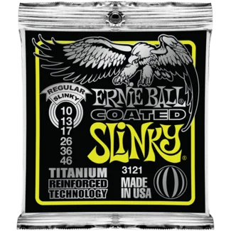 Produit De Marque Ernie ball Electric (6) 3121 Coated Titanium Regular Slinky 10-46 - jeu de 6 cordes