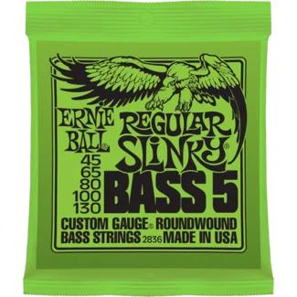Certifié Ernie ball Bass (5) 2836 Regular Slinky 45-130 - jeu de 5 cordes