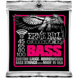 Ernie ball Bass (4) 3834 Coated Super Slinky 45-100 - jeu de 4 cordes Offre Du Jour