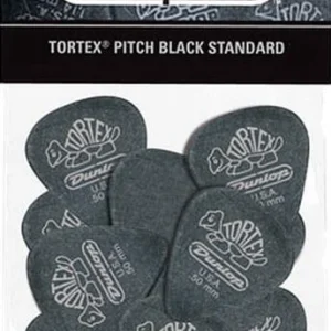 Haute Qualité Jim dunlop 488P73 Tortex Pitch Black 488 PACK DE 12 - 0.73MM