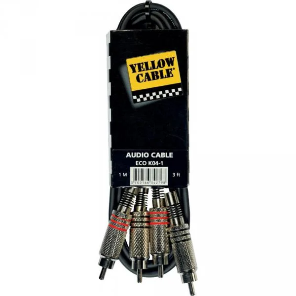 Yellow cable K04-1 2x RCA M / 2x RCA M - 1m Solde