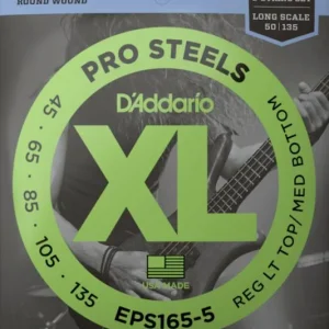 D‘addario EPS165 Electric Bass 4-String Set ProSteels Round Wound Long Scale 50-105 - jeu de 4 cordes Paiement Sécurisé