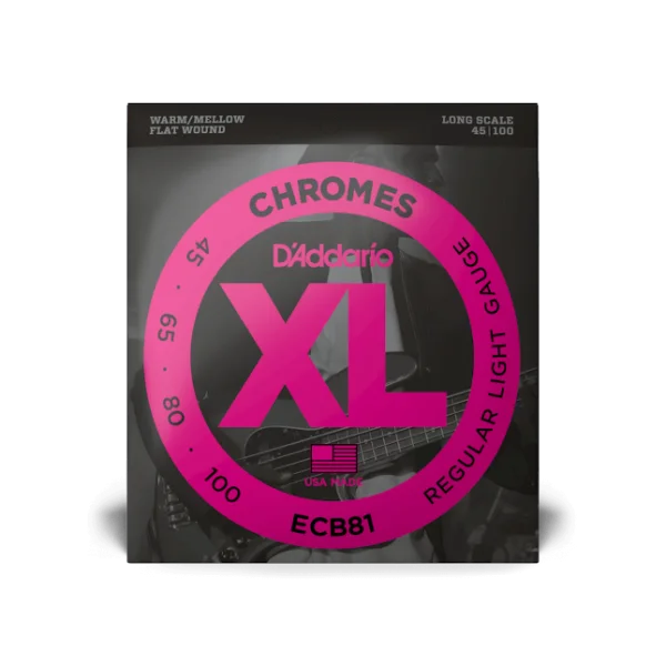 Offre Limitée D‘addario ECB81 Chromes Bass, Light, 45-100, Long Scale - jeu de 4 cordes