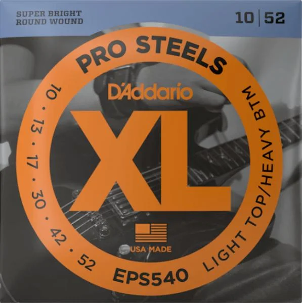Nouvelle Collection D‘addario EPS540 Electric Guitar 6-String Set ProSteels Round Wound 10-52 - jeu de 6 cordes