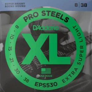 Vente Directe D‘addario EPS530 Electric Guitar 6-String Set ProSteels Round Wound 8-38 - jeu de 6 cordes