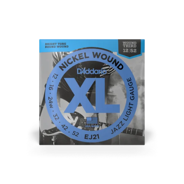 D‘addario EJ21 Nickel Wound Electric Bass 12-52 - jeu de 6 cordes Pas Cher