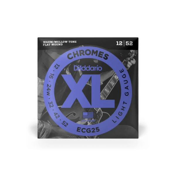 D‘addario ECG25 Chromes Flat Wound, Light, 12-52 - jeu de 6 cordes Affaire À Saisir