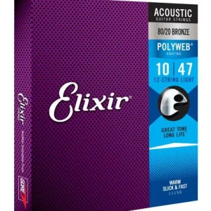 Vente Flash Elixir 11150 Polyweb Bronze 12-string Light 10-47 - jeu de 12 cordes