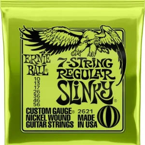 Ernie ball P02621 Electric Guitar 7-String Set Regular Slinky Nickel Wound 10-56 - jeu de 7 cordes Pas Cher