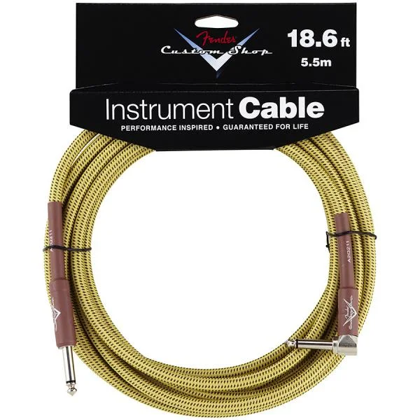 Fender Custom Shop Instrument Cable Tweed - Angle 5.6m Dernière Chance