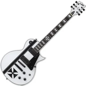Achat Immédiat Ltd James Hetfield Iron Cross - snow white w/ black stripes
