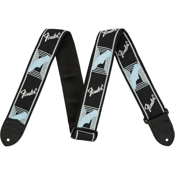 Pas Cher Fender Monogrammed Strap Black/Light Grey/Blue