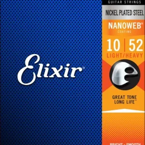 Seulement Aujourd'hui Elixir Electric (6) Nanoweb Nickel Plated Steel 10-52 - jeu de 6 cordes