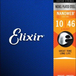 Elixir Electric (6) Nanoweb Nickel Plated Steel 10-46 - jeu de 6 cordes Bon Marché
