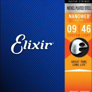 Elixir Electric (6) Nanoweb Nickel Plated Steel 09-46 - jeu de 6 cordes Usine Directe
