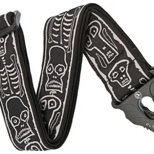 Authentique D‘addario Joe Satriani Woven Planet Lock Guitar Strap Skull N Bones