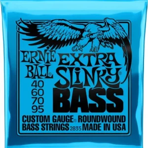 Ernie ball P02835 Electric Bass 4-String Set Extra Slinky Nickel Wound Strings 40-95 - jeu de 4 cordes Expédié Aujourd'hui