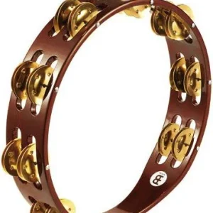 Meinl Tambourin Bois - 2 rangées de cymbalettes en Laiton - TA2BAB Jusqu'à Épuisement Des Stocks